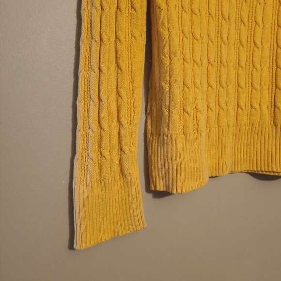 St. John's Bay | Women's Gold or Yellow Cableknit Sweater (Size Large) - Picture 7 of 11